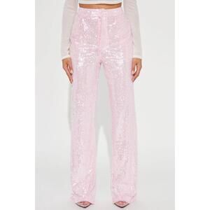 NWT - Fashion Nova Pink Sequin Pants - XL
